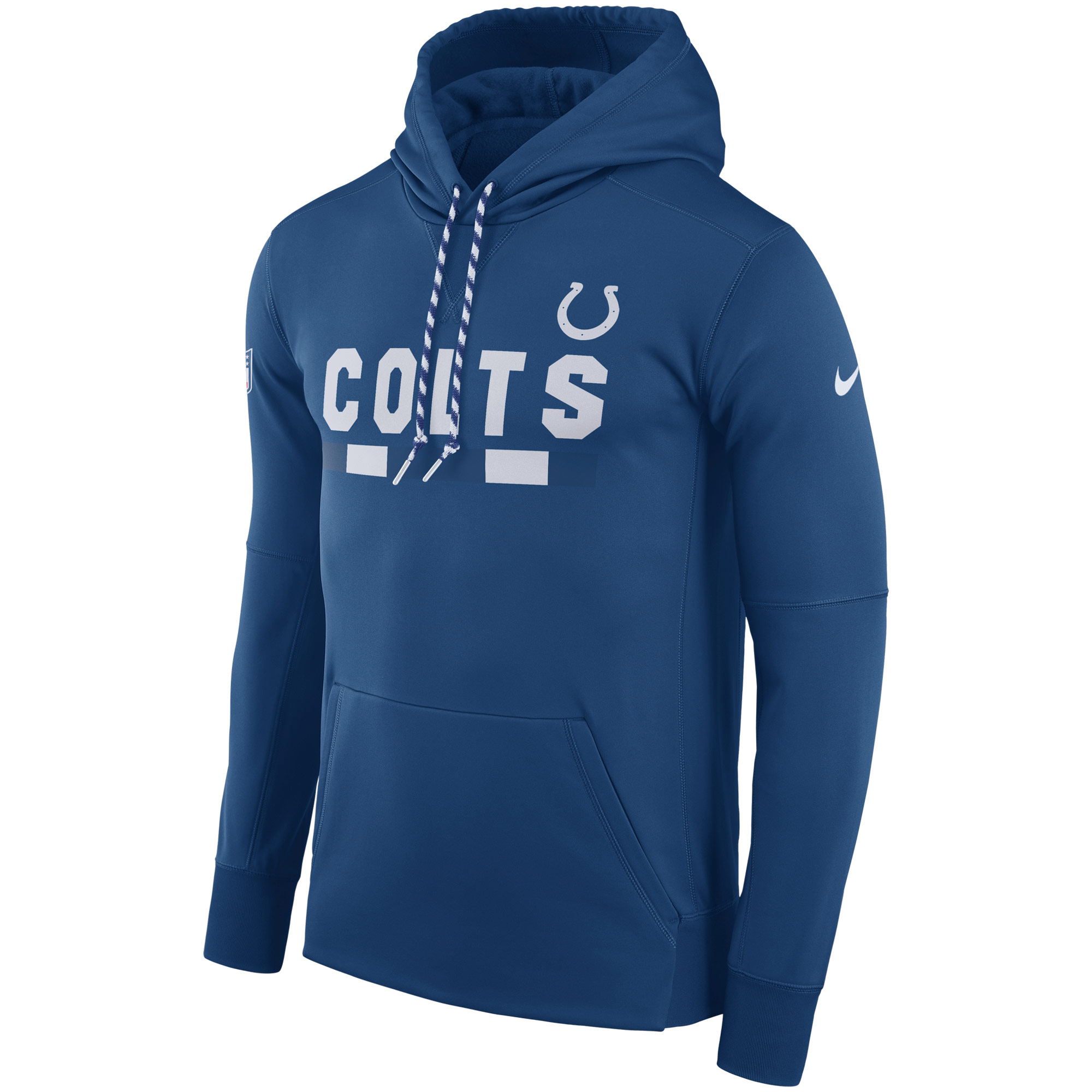 NFL Men Indianapolis Colts Nike Royal Sideline ThermaFit Performance PO Hoodie
